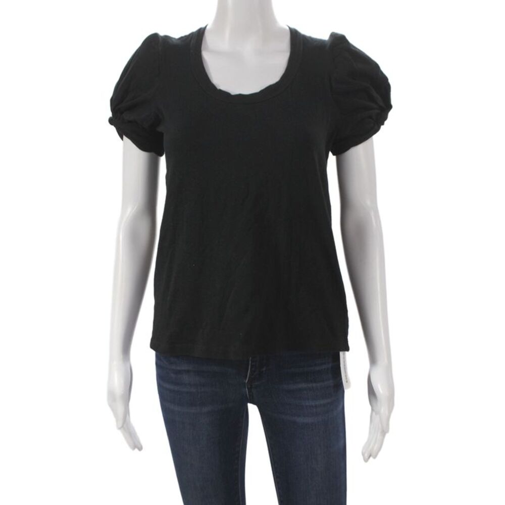 Kirna Zabete Women Basic Black Scoop Neck Short Sleeve Tee Size XS